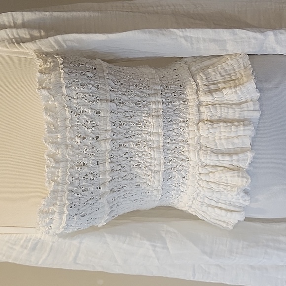 FP One FREE PEOPLE Romantic Rory Top Cotton Gauze Ivory White XS - Picture 9 of 12